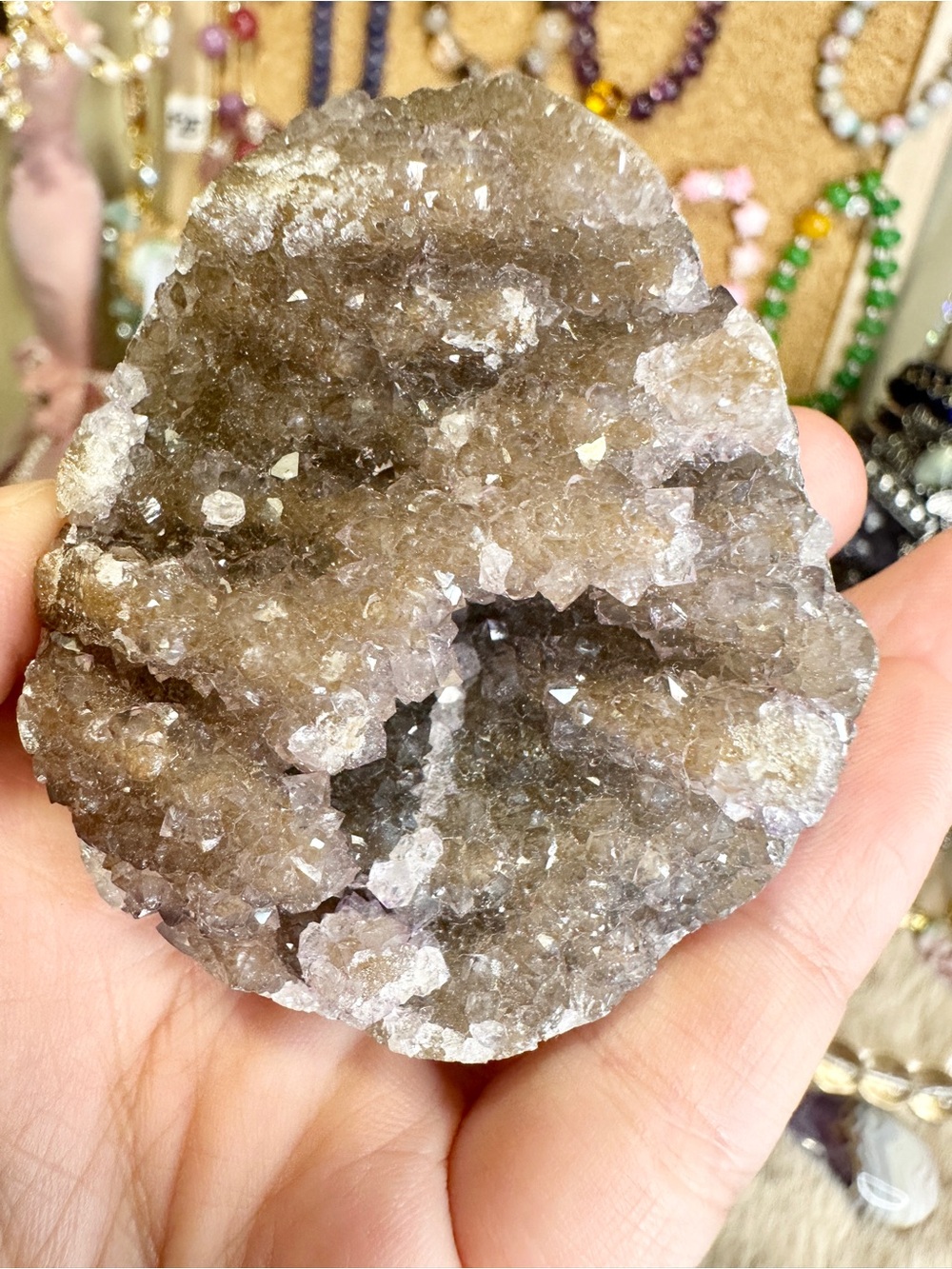 Brown Forest Geode Crystal Egg 2.28×1.87×1.66 inches